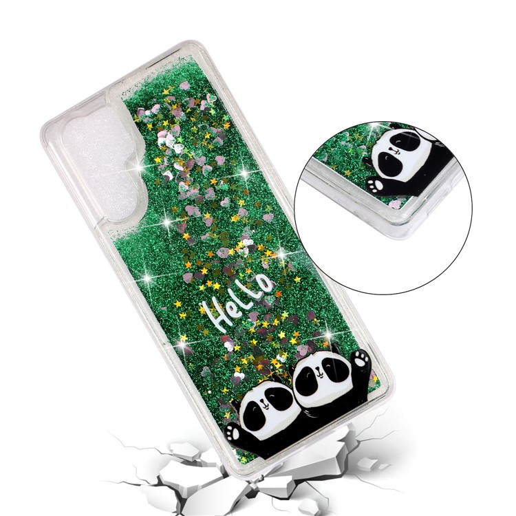 Mobile Shell for Huawei P30 Pro Dynamic Glitter Powder Sequins Patterned TPU Case - Hello Panda-4