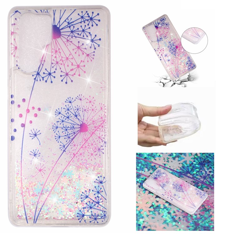 Schutzhülle Für Huawei P30 Pro Dynamisches Glitzerpulver-Pailletten-Muster In TPU-Gehäuse - Löwenzahn-1