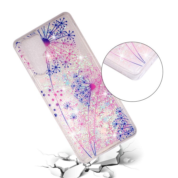 Schutzhülle Für Huawei P30 Pro Dynamisches Glitzerpulver-Pailletten-Muster In TPU-Gehäuse - Löwenzahn-4