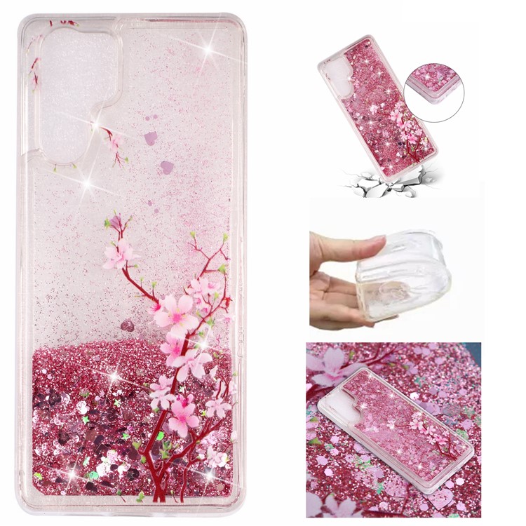 Capa Protetora Para Huawei P30 Pro Pó De Lantejoulas Dinâmicas Modelado Tpu Case - Flor De Ameixa-1