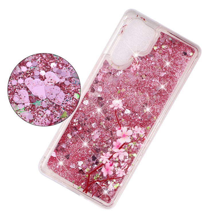 Capa Protetora Para Huawei P30 Pro Pó De Lantejoulas Dinâmicas Modelado Tpu Case - Flor De Ameixa-3