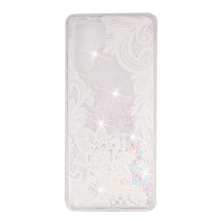 Mobile Phone Shell for Huawei P30 Pro Dynamic Glitter Powder Sequins Patterned TPU Case - Lace Flower-2