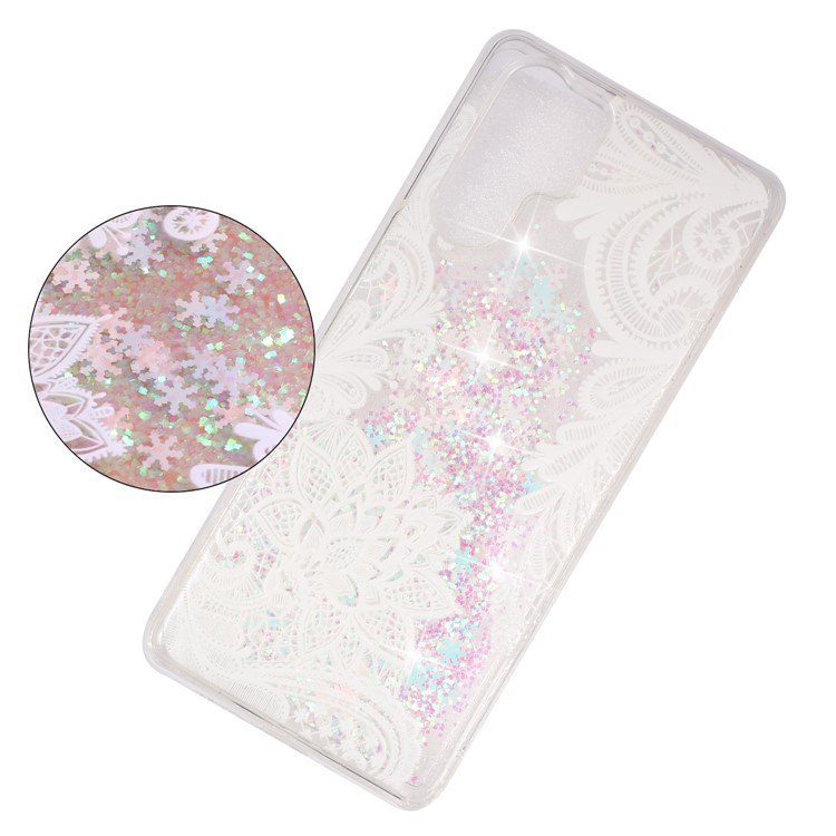 Mobile Phone Shell for Huawei P30 Pro Dynamic Glitter Powder Sequins Patterned TPU Case - Lace Flower-3