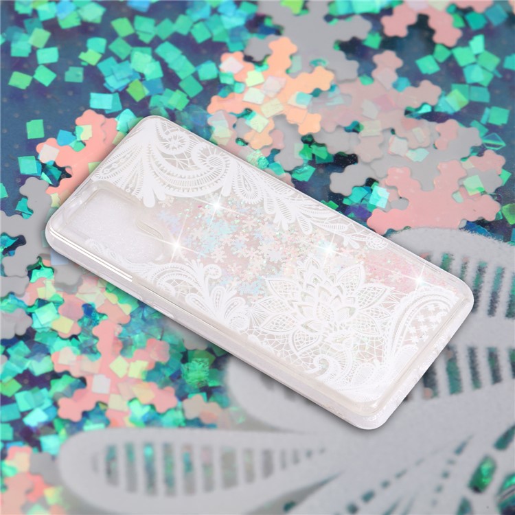 Mobile Phone Shell for Huawei P30 Pro Dynamic Glitter Powder Sequins Patterned TPU Case - Lace Flower-5