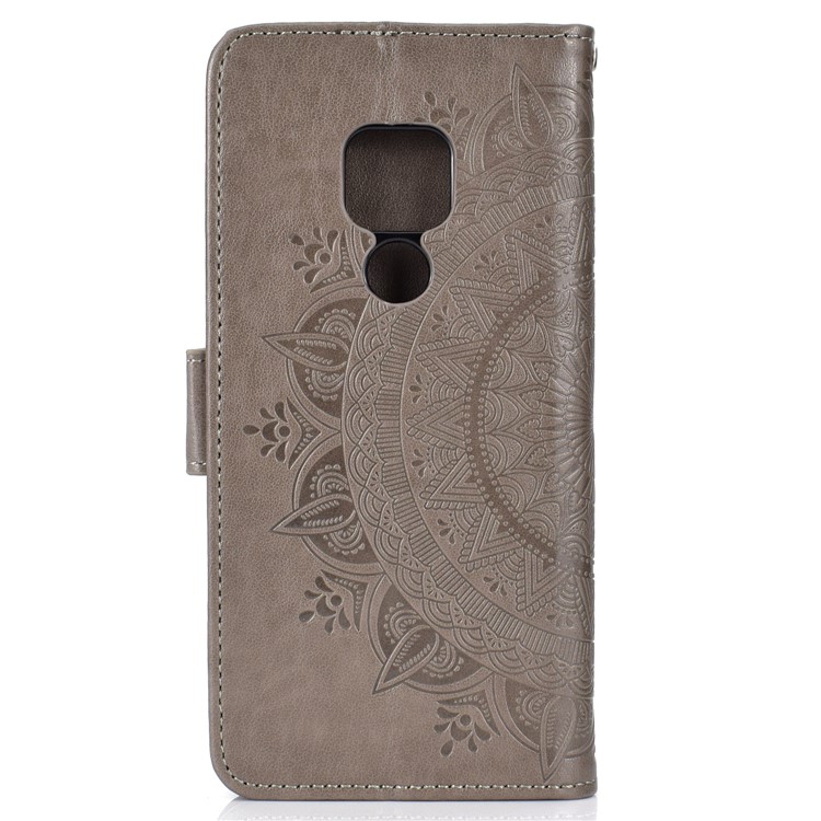 Imprinted Mandala Pattern PU Leather Protection Mobile Phone Case for Huawei Mate 20 - Grey-3