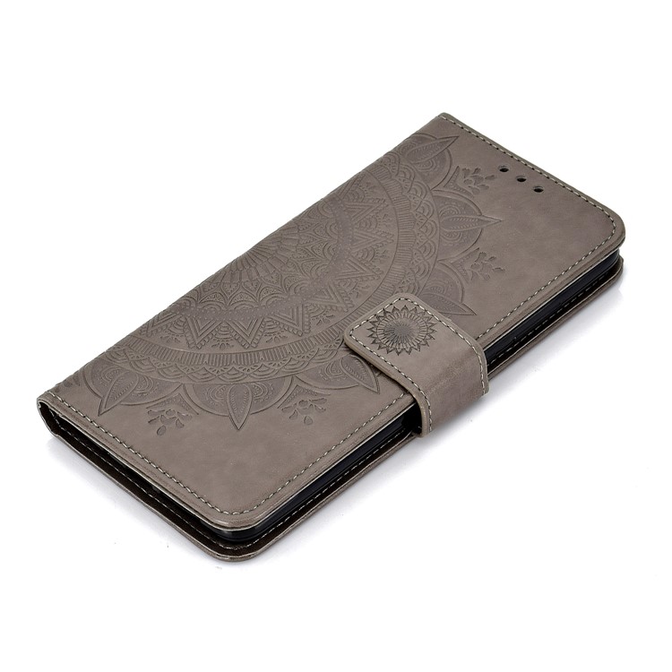 Imprinted Mandala Pattern PU Leather Protection Mobile Phone Case for Huawei Mate 20 - Grey-7