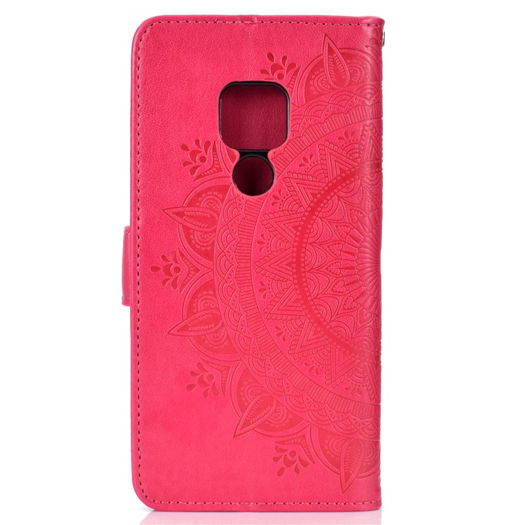 Imprinted Mandala Pattern PU Leather Protection Case for Huawei Mate 20 - Rose-3