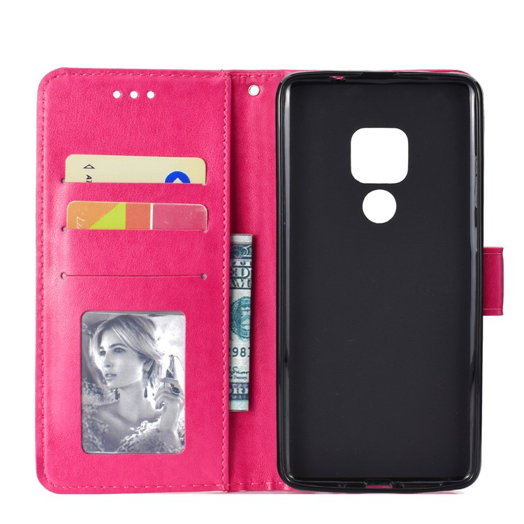 Imprinted Mandala Pattern PU Leather Protection Case for Huawei Mate 20 - Rose-4