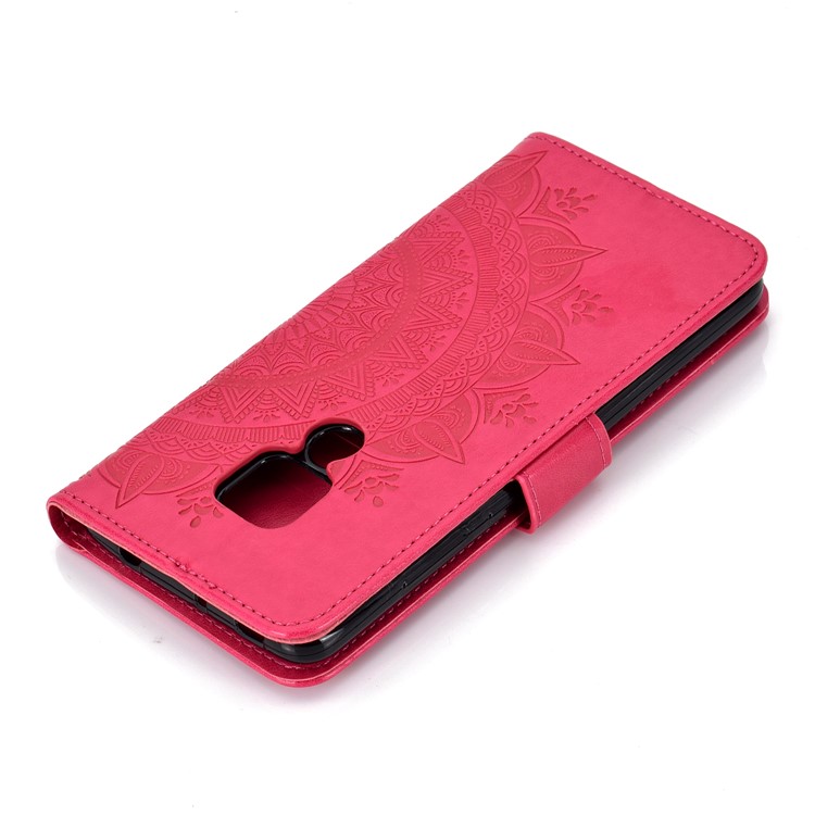 Imprinted Mandala Pattern PU Leather Protection Case for Huawei Mate 20 - Rose-8