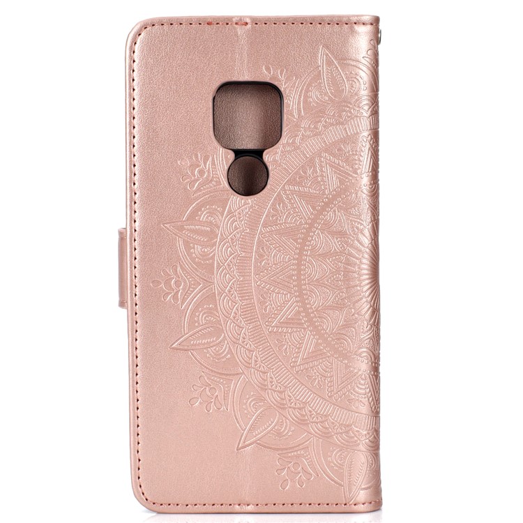 Imprinted Mandala Pattern PU Leather Protection Mobile Phone Cover for Huawei Mate 20 - Rose Gold-3