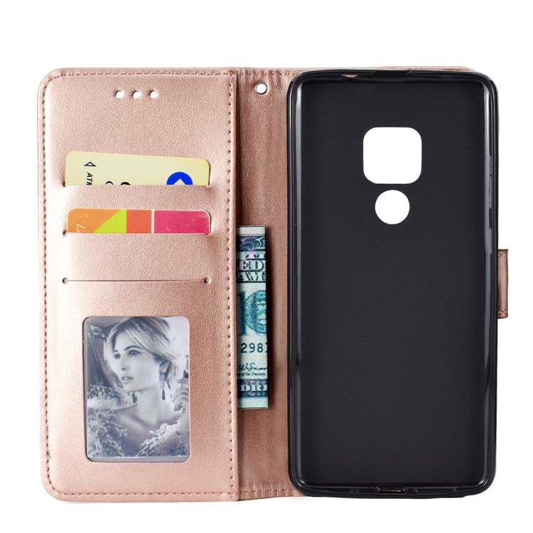 Imprinted Mandala Pattern PU Leather Protection Mobile Phone Cover for Huawei Mate 20 - Rose Gold-4