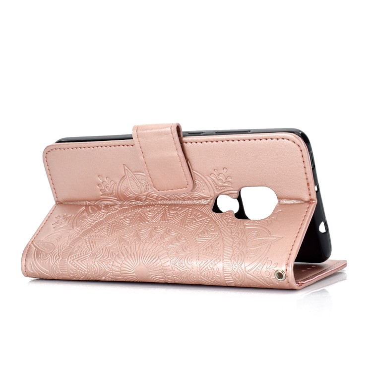 Imprinted Mandala Pattern PU Leather Protection Mobile Phone Cover for Huawei Mate 20 - Rose Gold-5