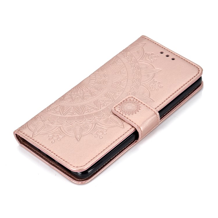 Imprinted Mandala Pattern PU Leather Protection Mobile Phone Cover for Huawei Mate 20 - Rose Gold-7