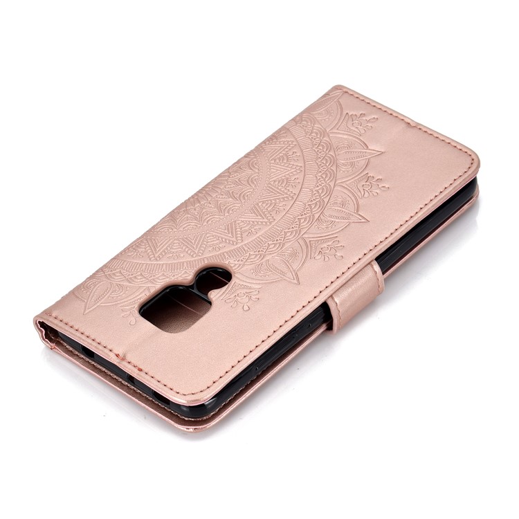 Imprinted Mandala Pattern PU Leather Protection Mobile Phone Cover for Huawei Mate 20 - Rose Gold-8