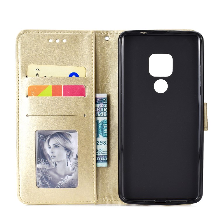Imprinted Mandala Pattern PU Leather Protection Phone Case for Huawei Mate 20 - Gold-4
