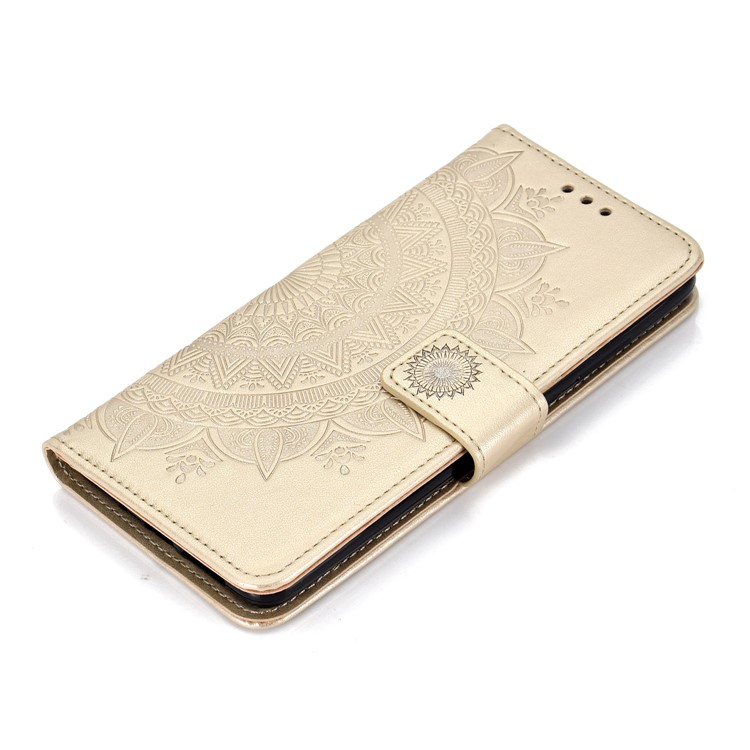 Imprinted Mandala Pattern PU Leather Protection Phone Case for Huawei Mate 20 - Gold-7