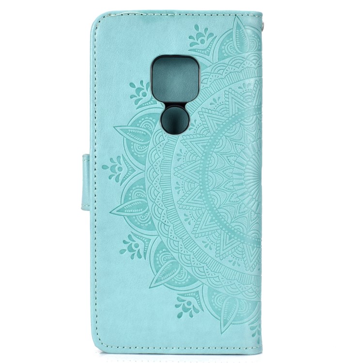 Imprinted Mandala Pattern PU Leather Protection Mobile Phone Casing for Huawei Mate 20 - Cyan-3