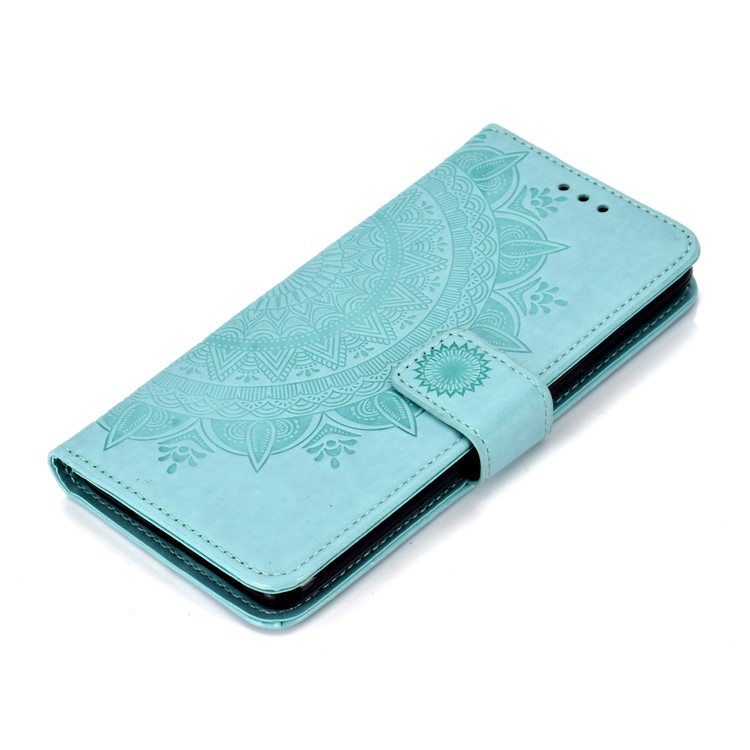 Imprinted Mandala Pattern PU Leather Protection Mobile Phone Casing for Huawei Mate 20 - Cyan-7
