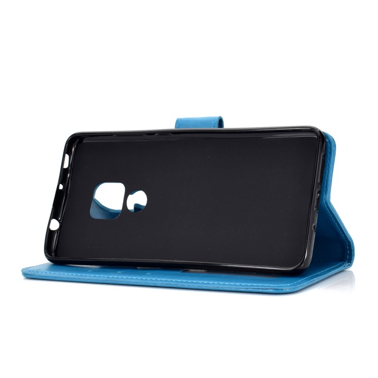 Imprinted Mandala Pattern PU Leather Protection Casing for Huawei Mate 20 - Blue-6