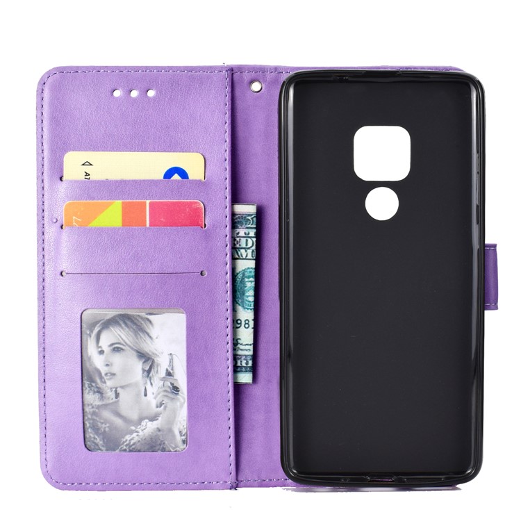 Imprinted Mandala Pattern PU Leather Accessory Case for Huawei Mate 20 - Purple-4