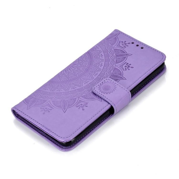 Imprinted Mandala Pattern PU Leather Accessory Case for Huawei Mate 20 - Purple-7