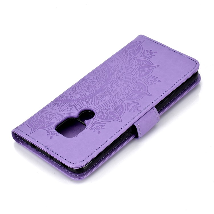 Imprinted Mandala Pattern PU Leather Accessory Case for Huawei Mate 20 - Purple-8