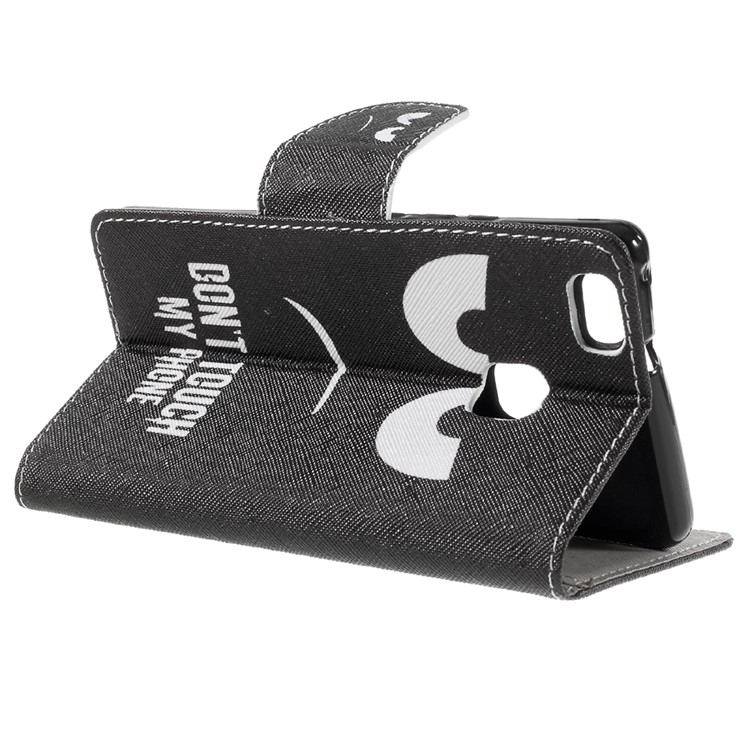 Patterned Leather Flip Case for Huawei P9 Lite - Do Not Touch My Phone-5