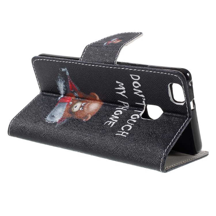 Patterned Leather Folio Cover for Huawei P9 Lite - Cool Bear-5