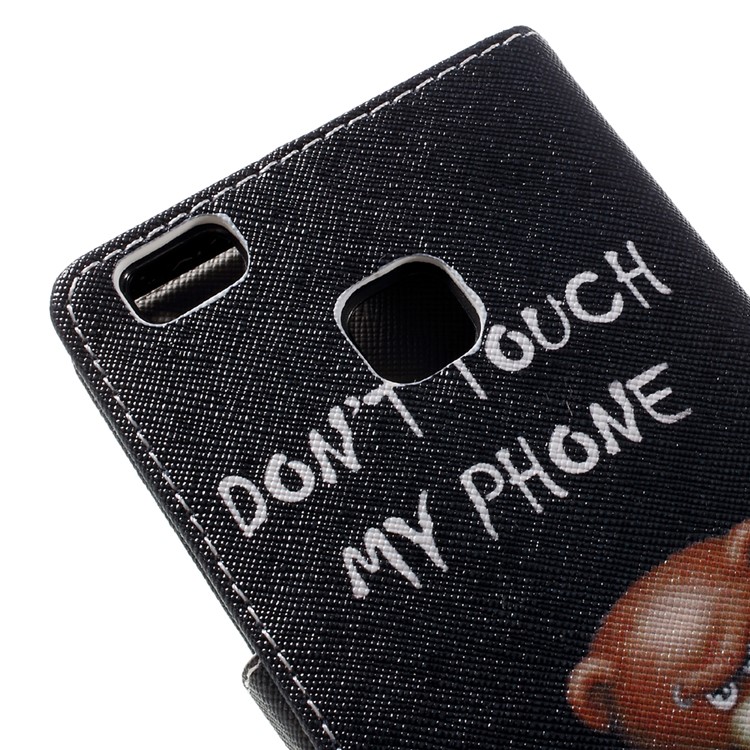 Patterned Leather Folio Cover for Huawei P9 Lite - Cool Bear-9