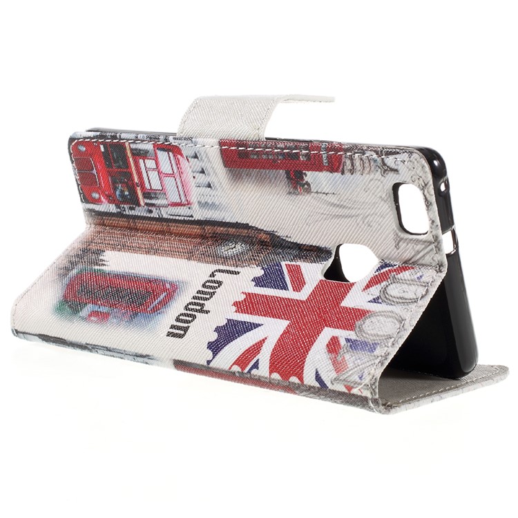 Patterned Leather Folio Shell for Huawei P9 Lite - Big Ben and UK Flag-5