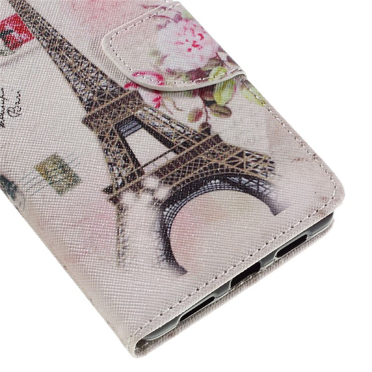 Pattern Printing Leather Flip Case for Huawei P9 Lite - Paris Eiffel Tower-8