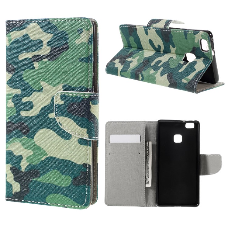 Pattern Printing Leather Flip Cover for Huawei P9 Lite - Camouflage Pattern-1