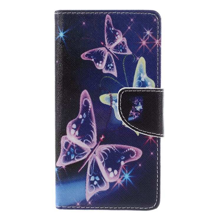 PU Leather Folio Cover for Huawei P9 Lite - Translucent Butterfly-3