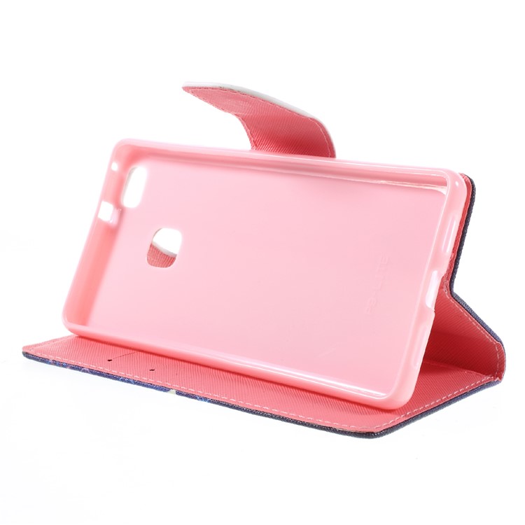 PU Leather Folio Cover for Huawei P9 Lite - Translucent Butterfly-4