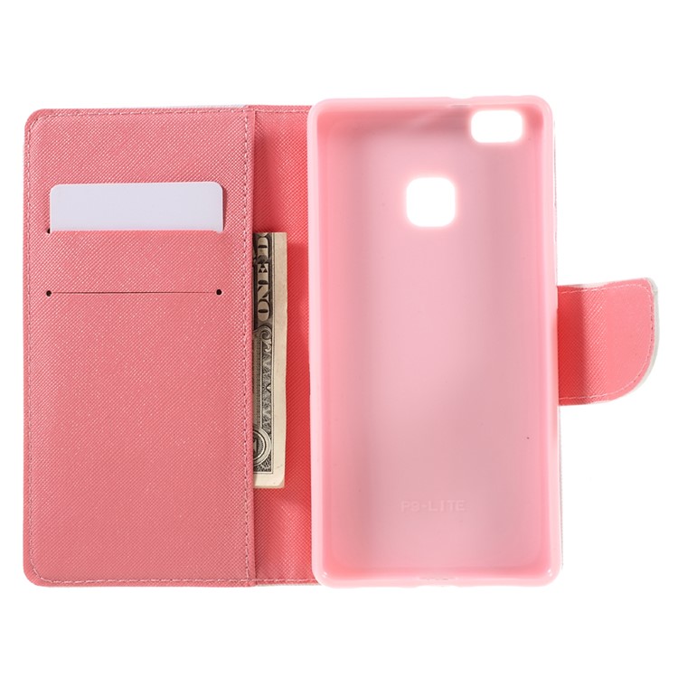 PU Leather Folio Cover for Huawei P9 Lite - Translucent Butterfly-6