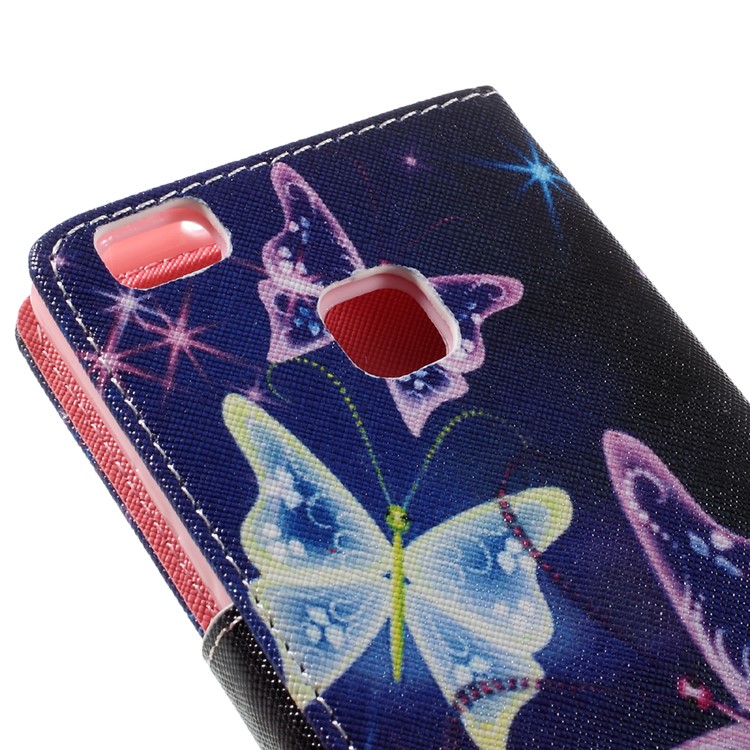 PU Leather Folio Cover for Huawei P9 Lite - Translucent Butterfly-9