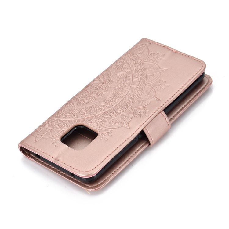 Imprinted Mandala Pattern Magnetic Wallet Leather Phone Case for Huawei Mate 20 Pro - Rose Gold-8