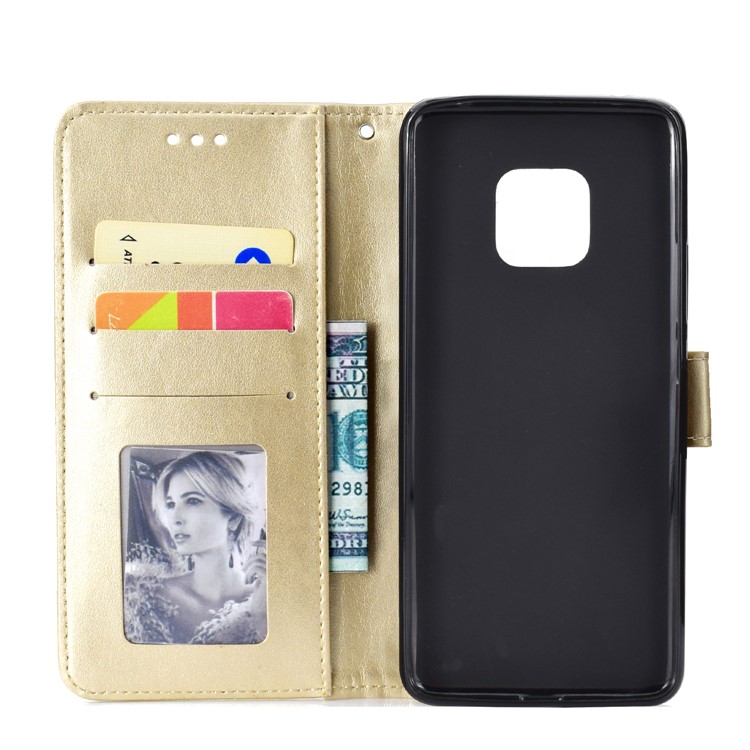Coque Mobile En Cuir Pour Portefeuille Magnétique Avec Motif De Mandala Imprimé Pour Huawei Mate 20 Pro - Or-4