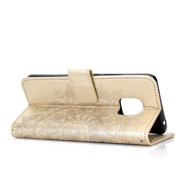 Coque Mobile En Cuir Pour Portefeuille Magnétique Avec Motif De Mandala Imprimé Pour Huawei Mate 20 Pro - Or-5