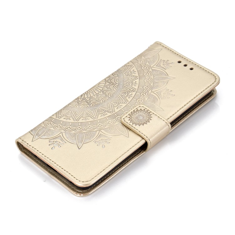 Coque Mobile En Cuir Pour Portefeuille Magnétique Avec Motif De Mandala Imprimé Pour Huawei Mate 20 Pro - Or-7