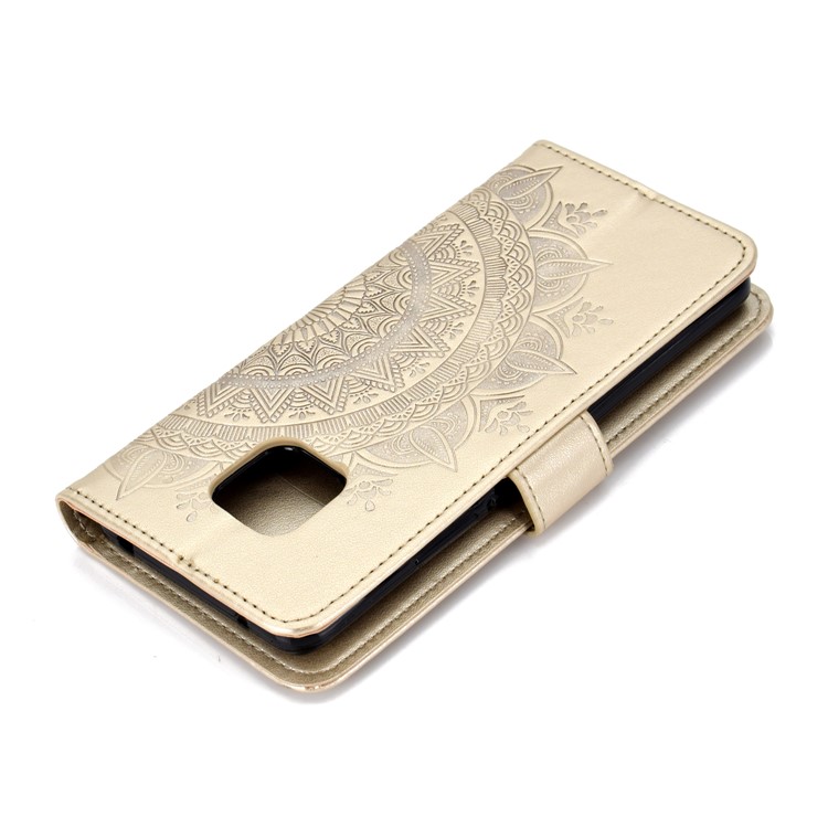 Coque Mobile En Cuir Pour Portefeuille Magnétique Avec Motif De Mandala Imprimé Pour Huawei Mate 20 Pro - Or-8
