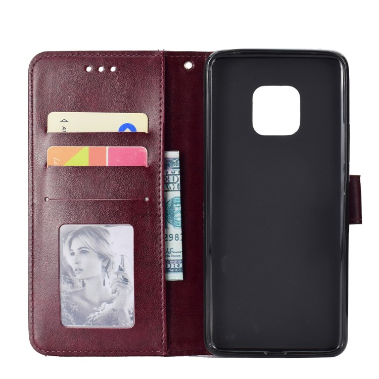 Imprinted Mandala Pattern Magnetic Wallet Leather Cellphone Cover for Huawei Mate 20 Pro - Brown-4