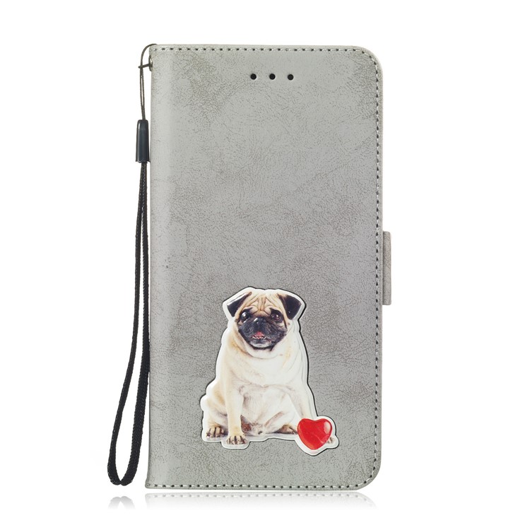 Vintage Pattern Printing Wallet Leather Stand Mobile Phone Shell for Huawei P30 Pro - Grey-2