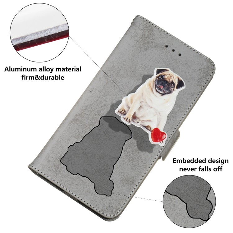 Vintage Pattern Printing Wallet Leather Stand Mobile Phone Shell for Huawei P30 Pro - Grey-6