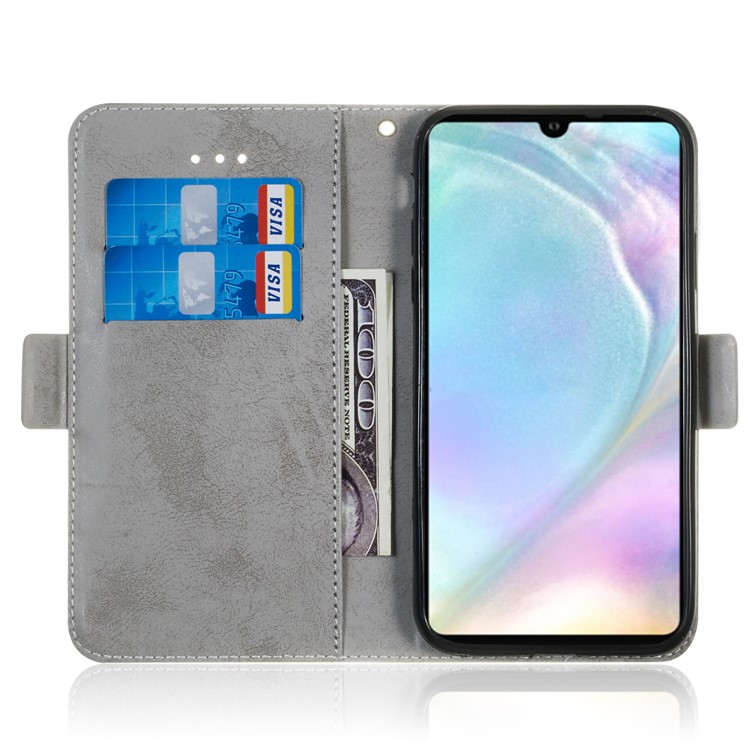 Vintage Pattern Printing PU Leather Stand Wallet Case Cover for Huawei P30 - Grey-9