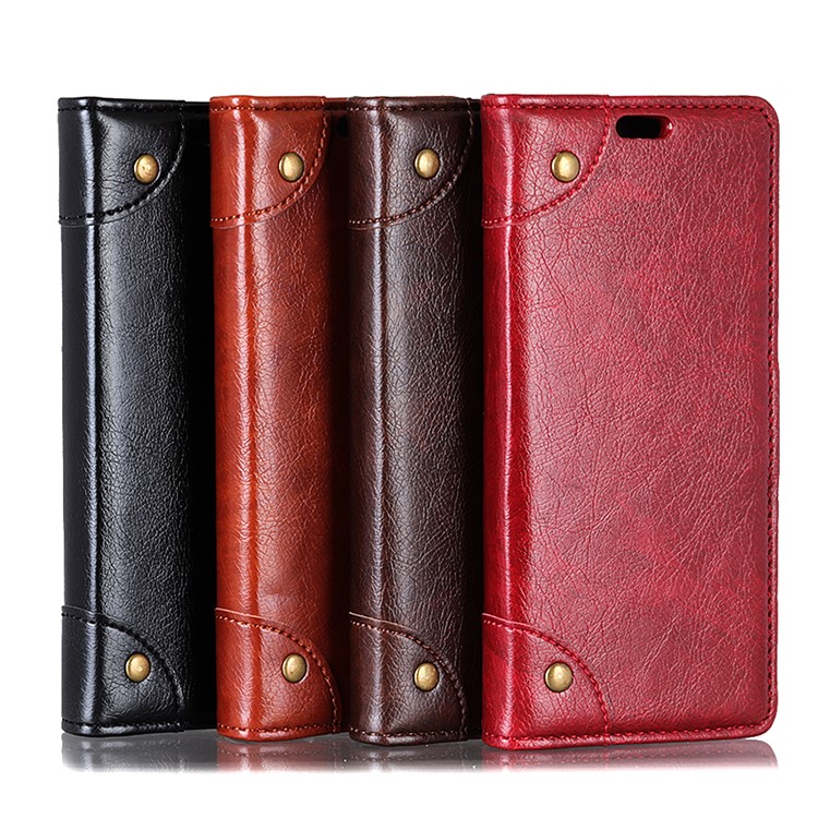 Nappa Texture Wallet Flip Leather Cell Phone Case for Huawei Y7 (2019) - Black-11