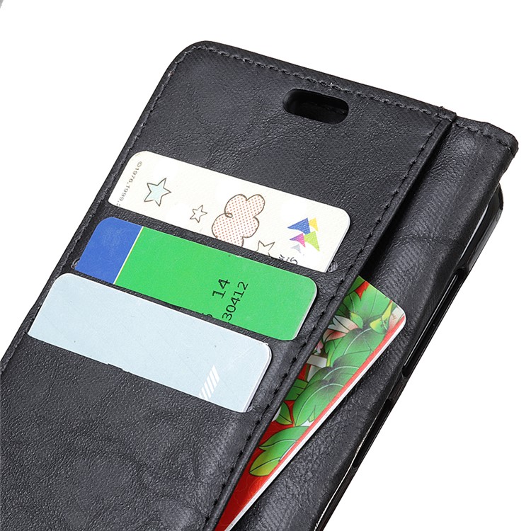 Retro Style PU Leather Wallet Stand Phone Case for Huawei Y7 (2019) - Black-8