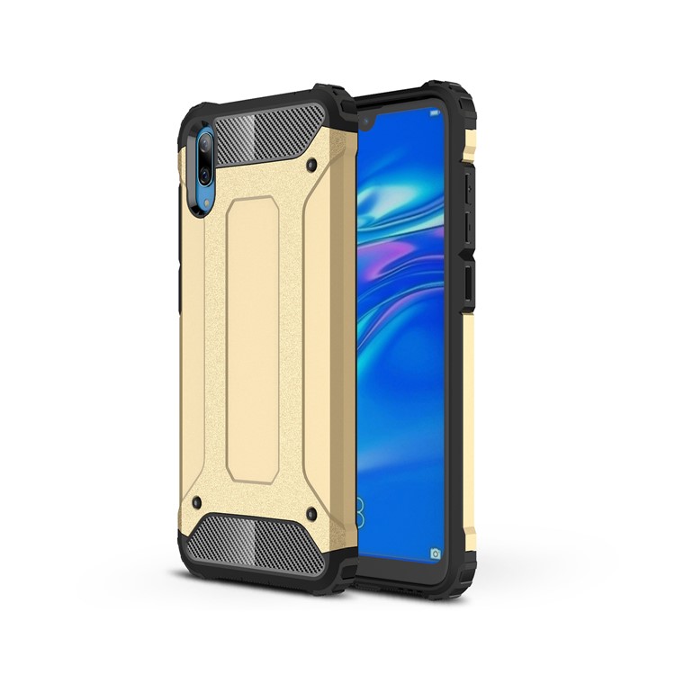 Armor Guard Plastic + TPU Hybrid Mobile Case for Huawei Enjoy 9 / Y7 Pro (2019) - Gold-1
