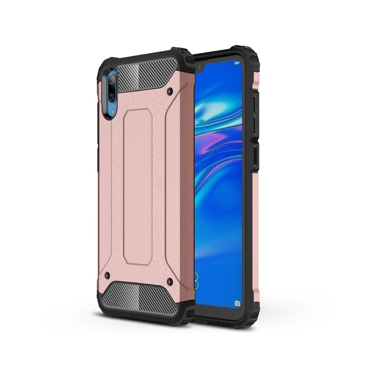 Armor Guard Plastic + TPU Hybrid Phone Case Cover for Huawei Enjoy 9 / Y7 Pro (2019) - Rose Gold-1