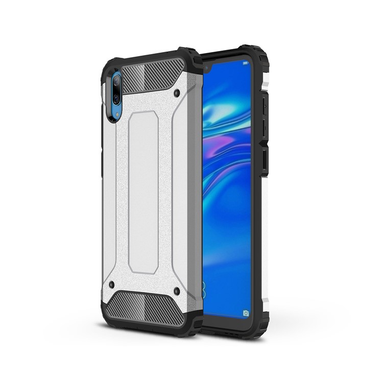 Armor Guard Plastic + TPU Hybrid Cellphone Cover for Huawei Enjoy 9 / Y7 Pro (2019) - Silver-1